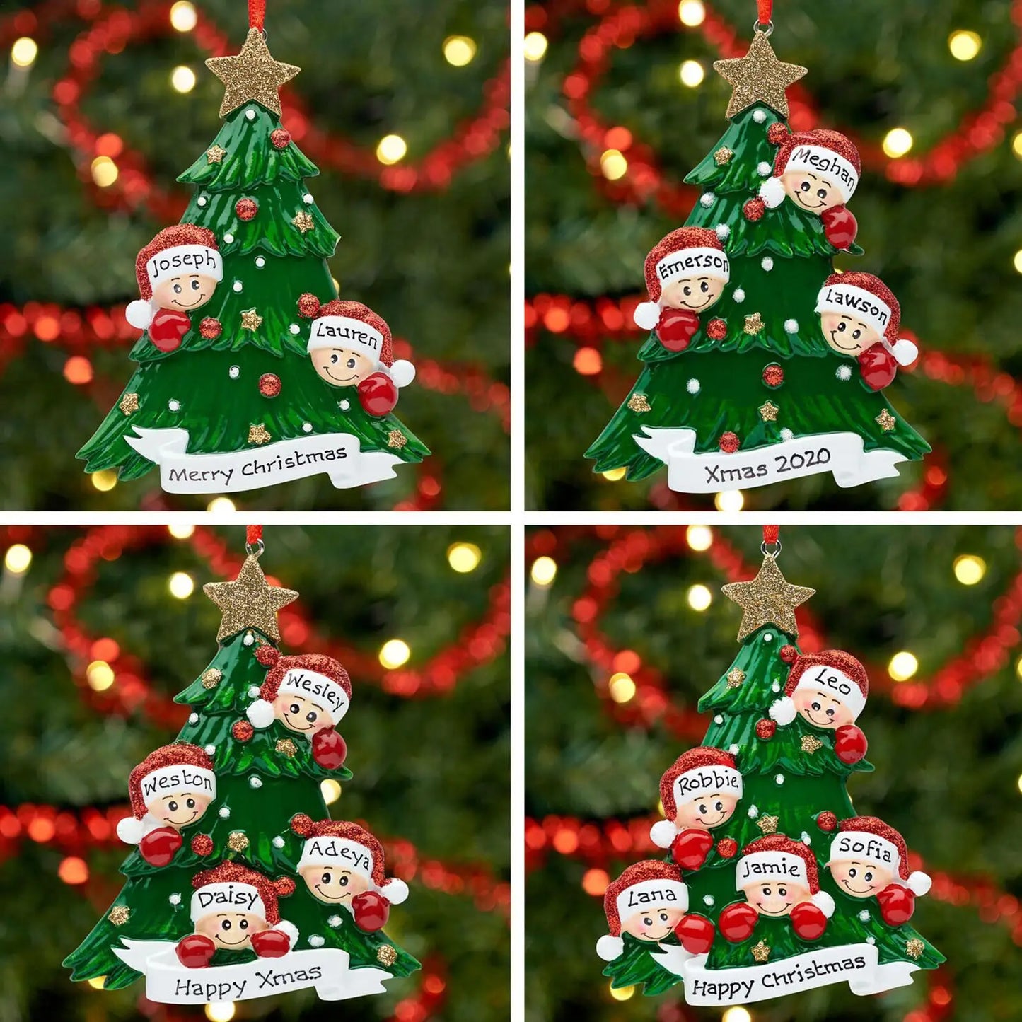 Handmade Resin Christmas Tree Ornament | Festive Figurine Pendant