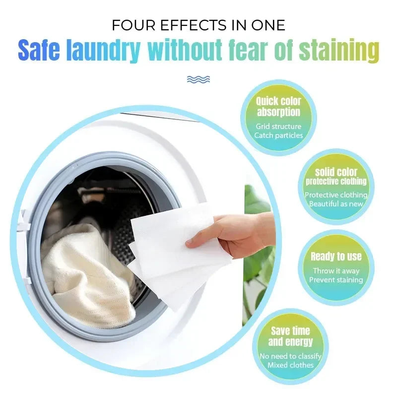 Color Catcher Sheets for Laundry – Dye Absorbing (50–200 pcs)