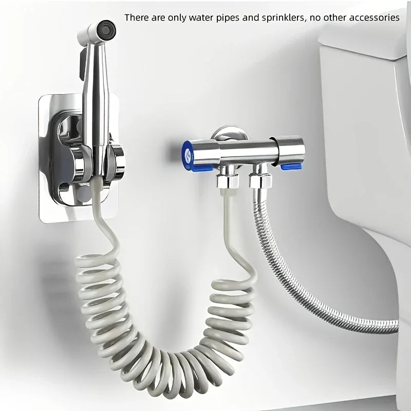 High-Pressure Handheld Bidet Spray Kit – Stainless Steel