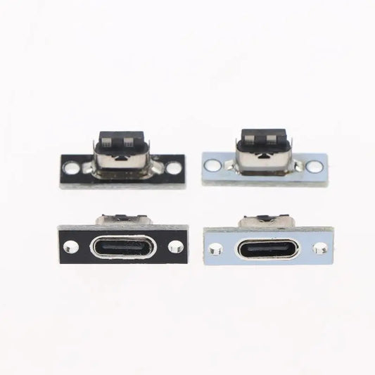 5/10Pcs 2-pin Female Connector Jacks Charging Port Forward And Reverse USB 3.1 Type C Sockets With Screw Mounting Plate Peaceful Pleasures Health and Wellness
