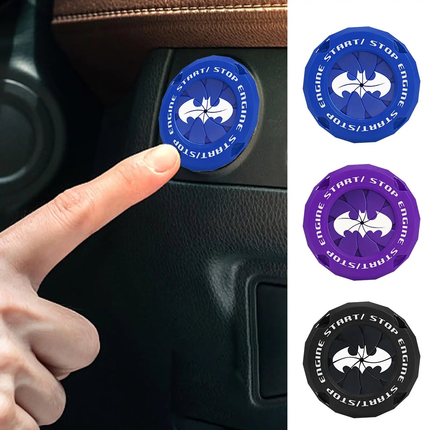 Push Start Button Cover Bat Design Start Stop Button Cover engine start button cover Protective Push Button Cover car accessory Peaceful Pleasures Health and Wellness