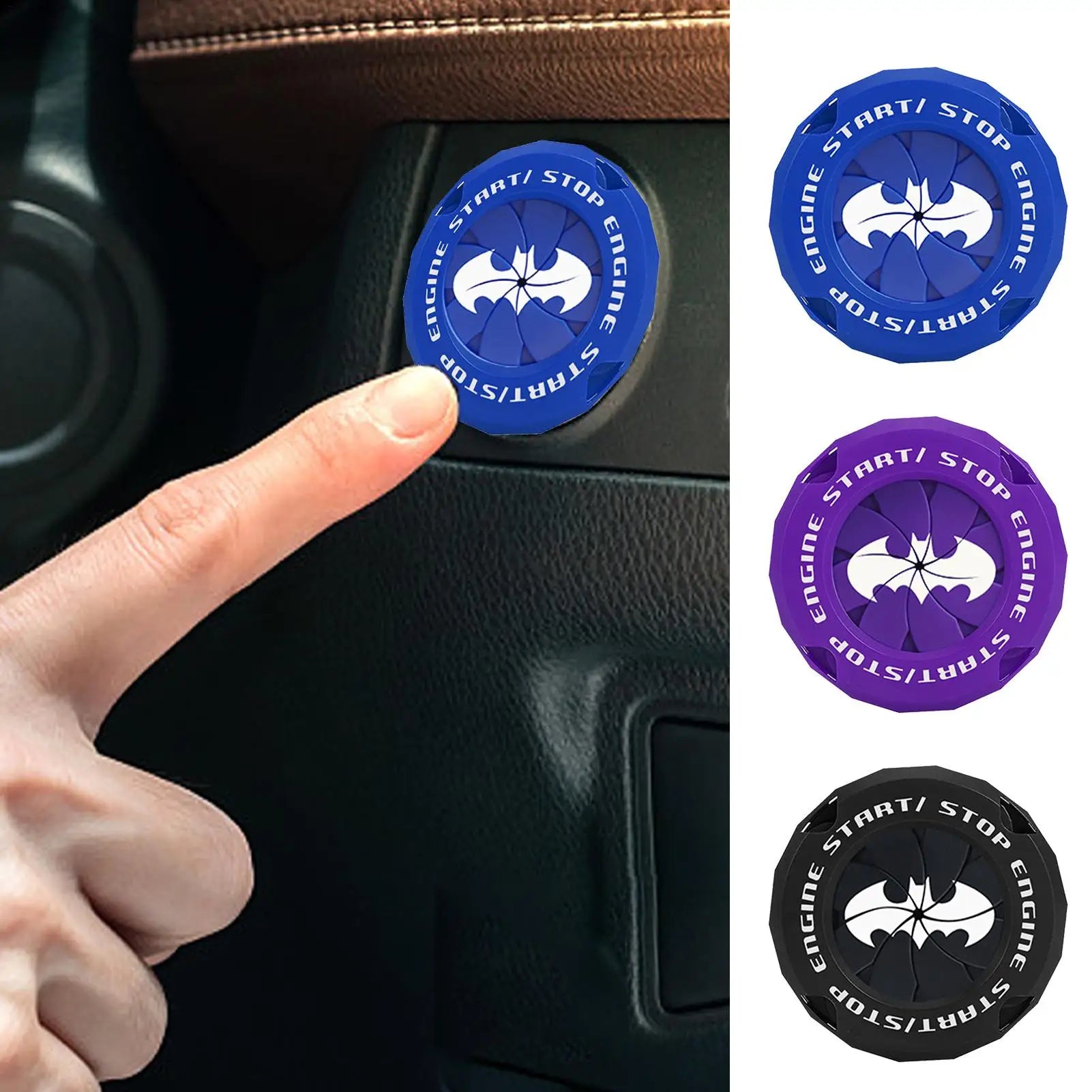 Push Start Button Cover Bat Design Start Stop Button Cover engine start button cover Protective Push Button Cover car accessory Peaceful Pleasures Health and Wellness