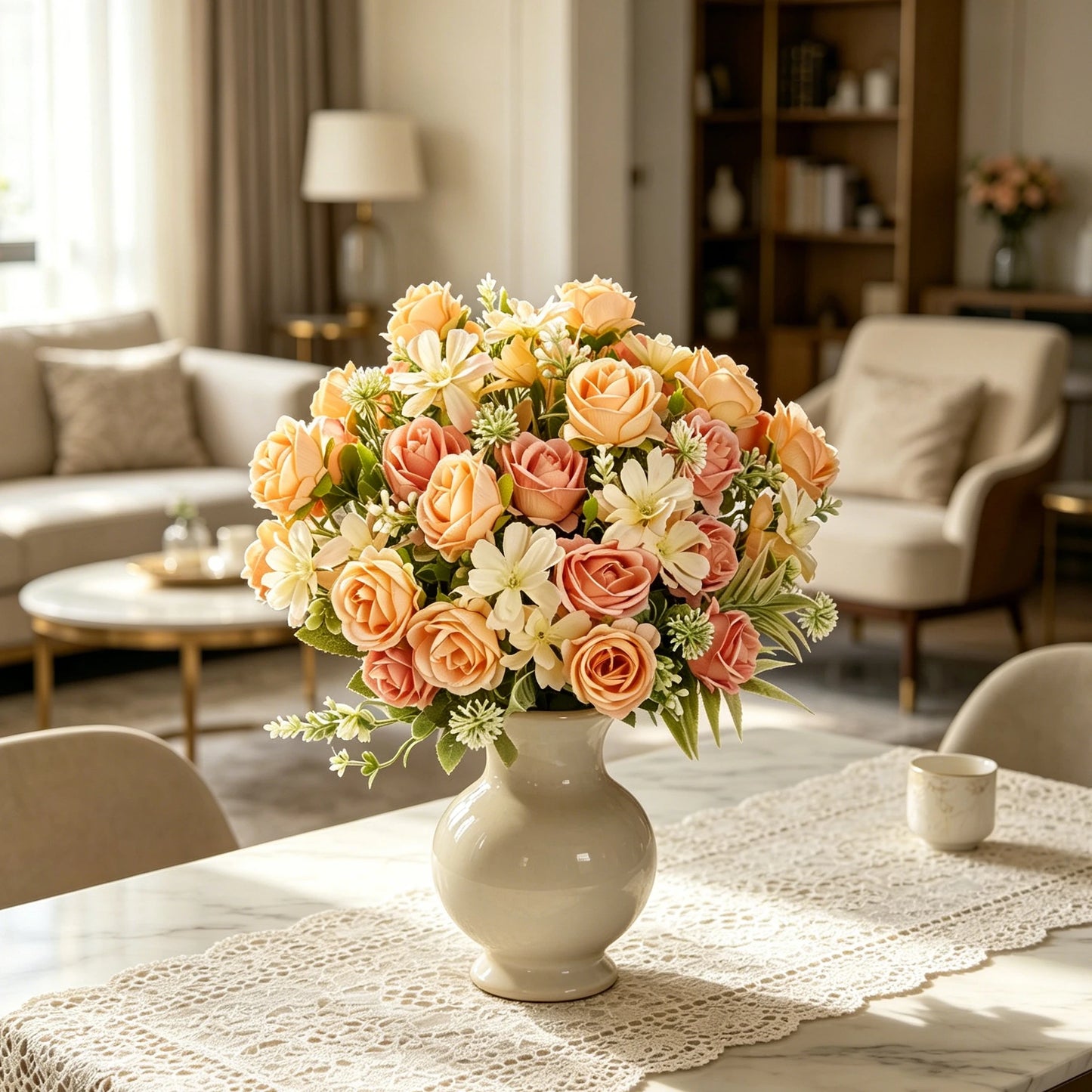Silk Rose Artificial Flower Bouquet | Wedding & Home Décor