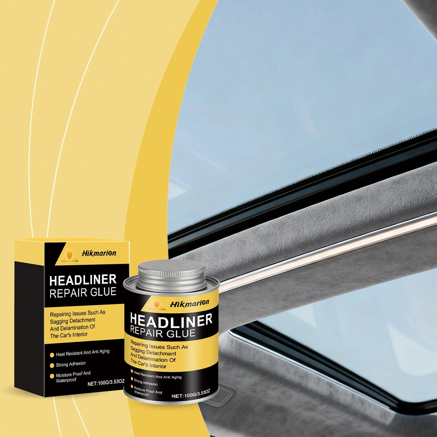 Car Headliner Repair Adhesive,Automotive Interior Fabric Adhesive,High-Temperature Resistance Clear Fast Drying Adhesive Peaceful Pleasures Health and Wellness