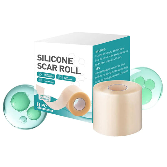 Hydrocolloid Silicone Scar Sheet Roll | Self-Adhesive Patch 4×150cm Silicone Scar Sheet Peaceful Pleasures Health and Wellness