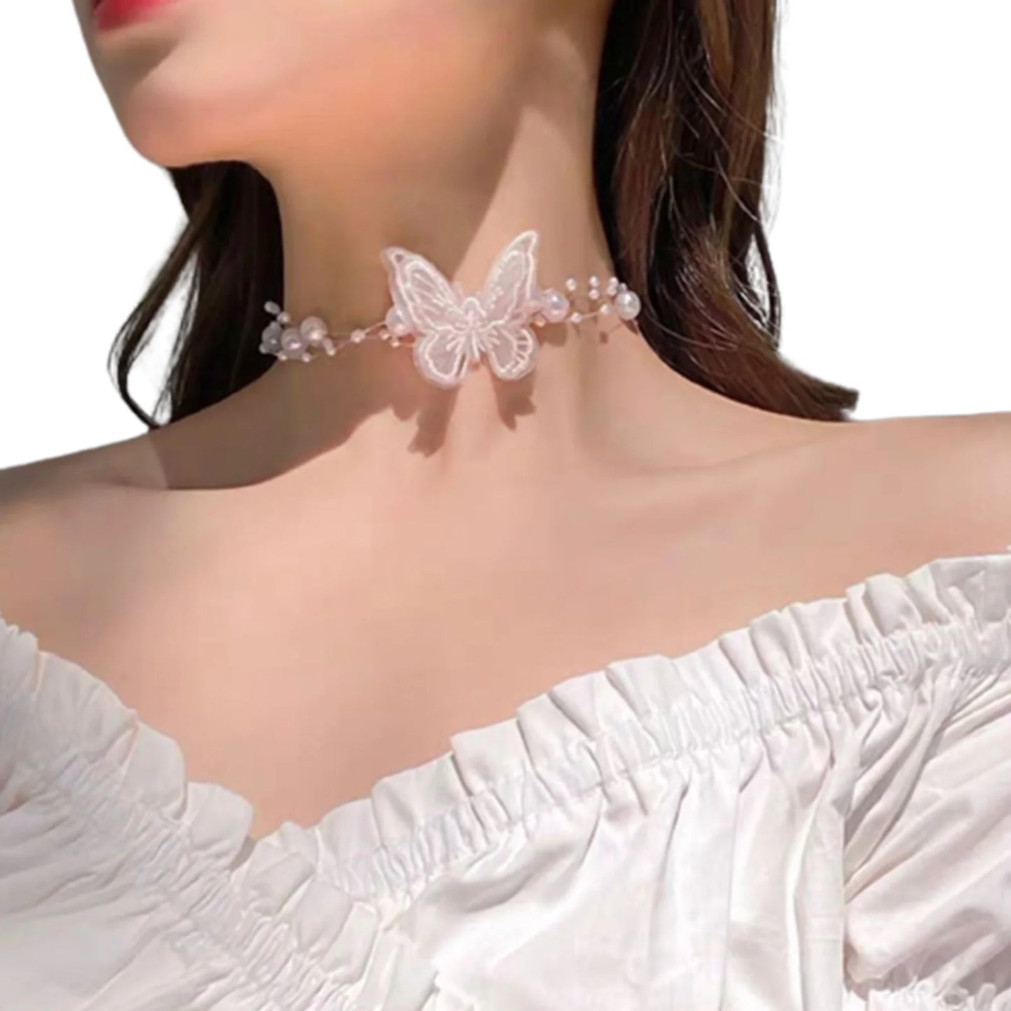 Butterfly Clavicle Chain Necklace for Women Durable Safe Butterfly Necklace for Birthdays Anniversaries Valentine's Day Peaceful Pleasures Health and Wellness 1Pcs