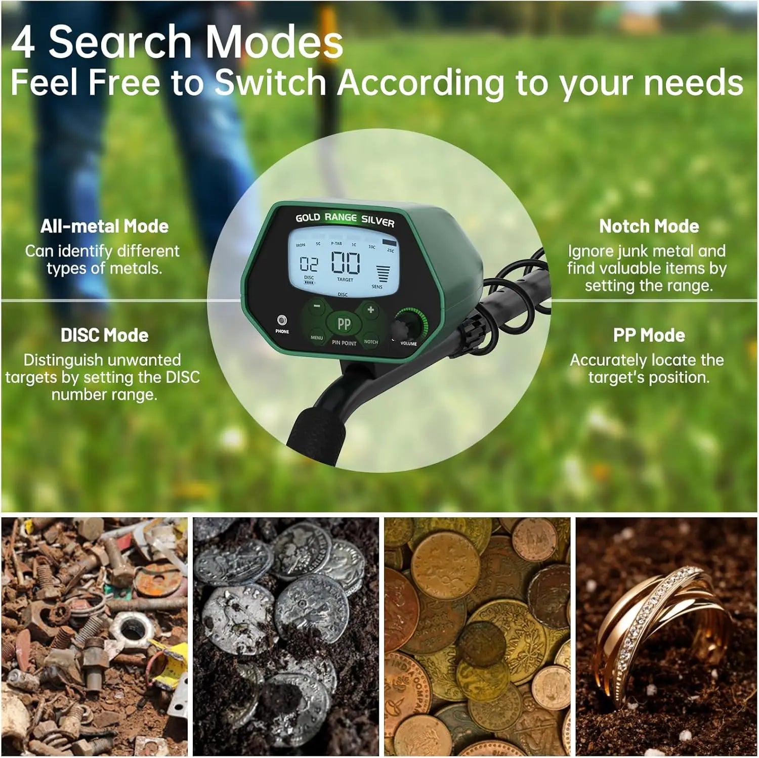 Hot Sell Protable MD1037 underground metal search LCD display highly sensitive metal detector Peaceful Pleasures Health and Wellness