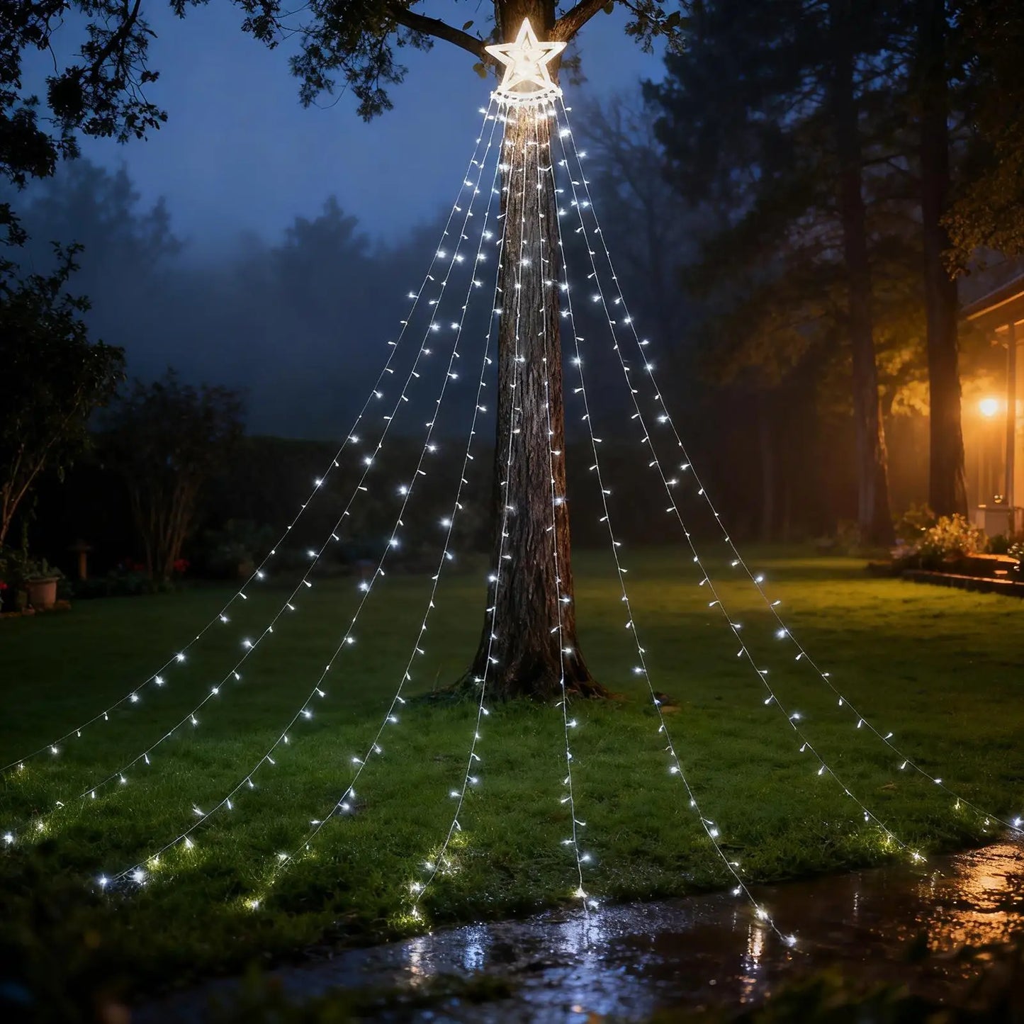 Solar Powered Christmas Lights 11Ft Multi-Mode With Remote Timer Solar Power Christmas Lights Outdoor Decor For Garden Pathway Peaceful Pleasures Health and Wellness