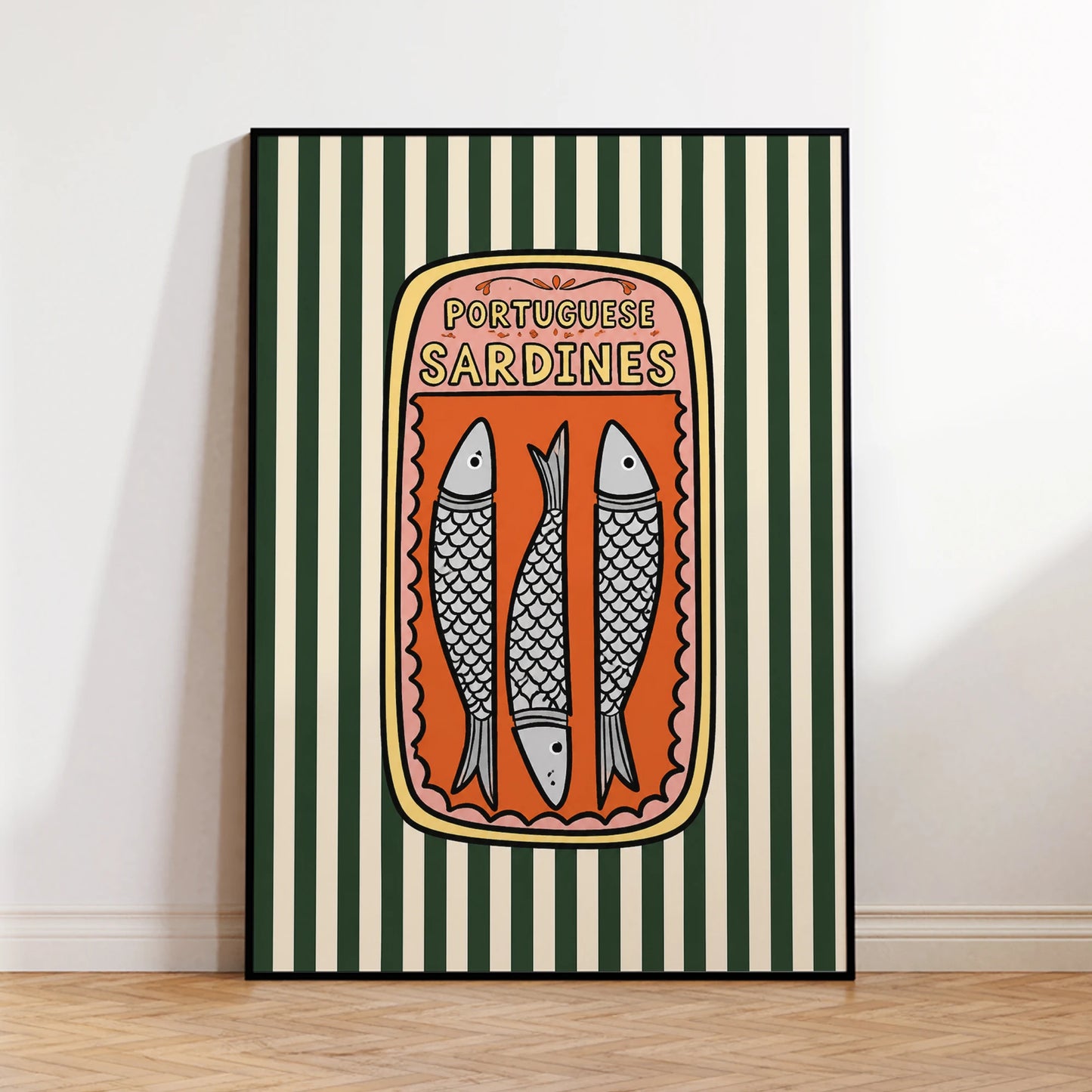 Retro Canned Sardines Canvas Wall Art Print | Home Decor