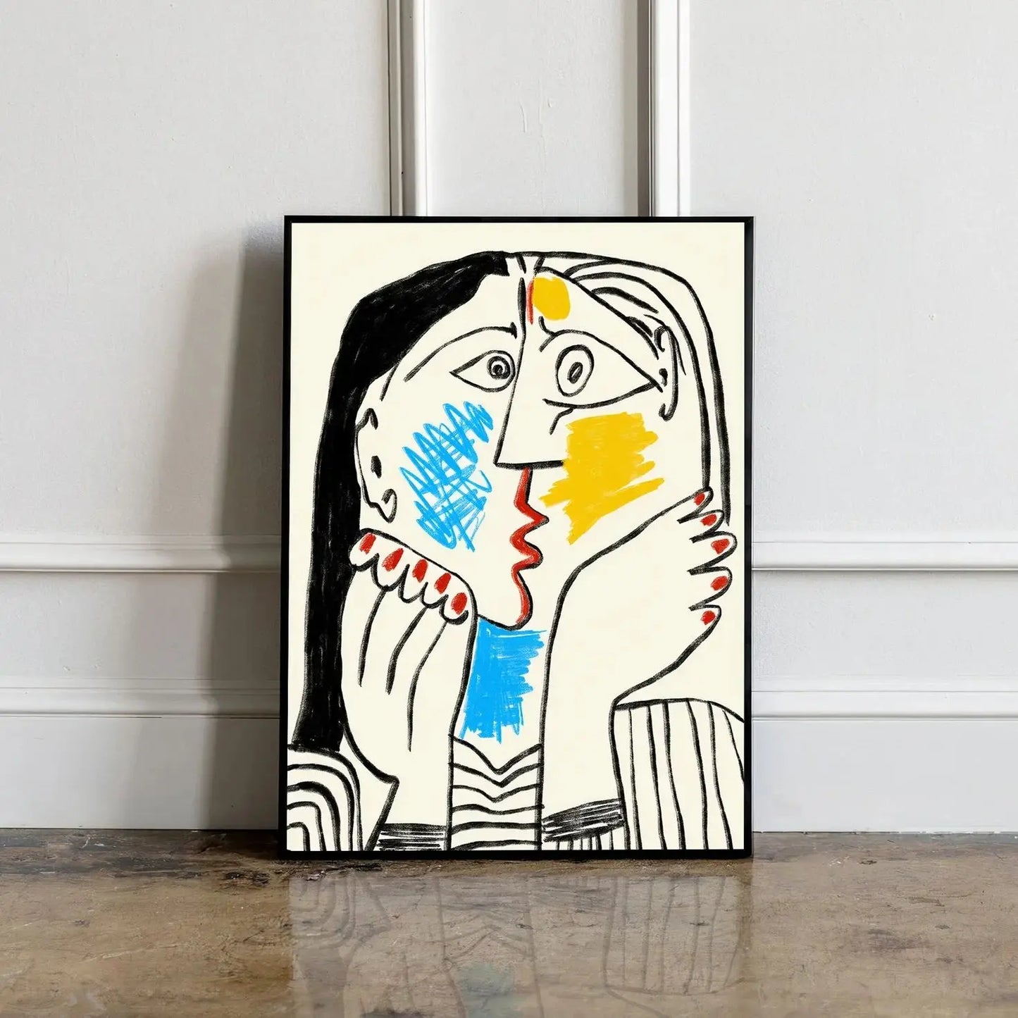 Picasso Exhibition poster, Picasso The Kiss Art Print, Gift Idea for friends, Picasso Exhibition Wall Art Decor, Famous Artist Peaceful Pleasures Health and Wellness WS10134 50x70cm Unframed