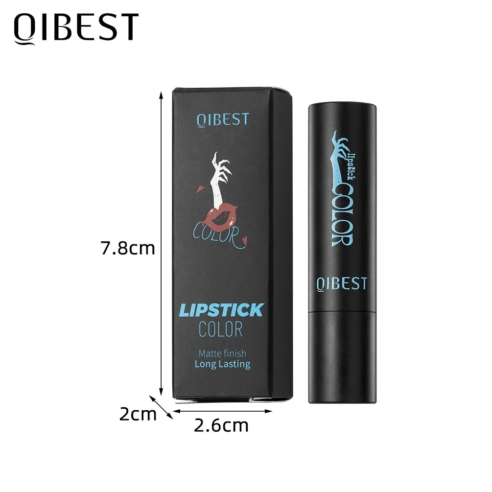 QIBEST Nude Velvet Matte Lipstick Long-lasting Lip Stain Not Stick Cups Lipstick Red Green Orange Black White Lip Tint Makeup Peaceful Pleasures Health and Wellness