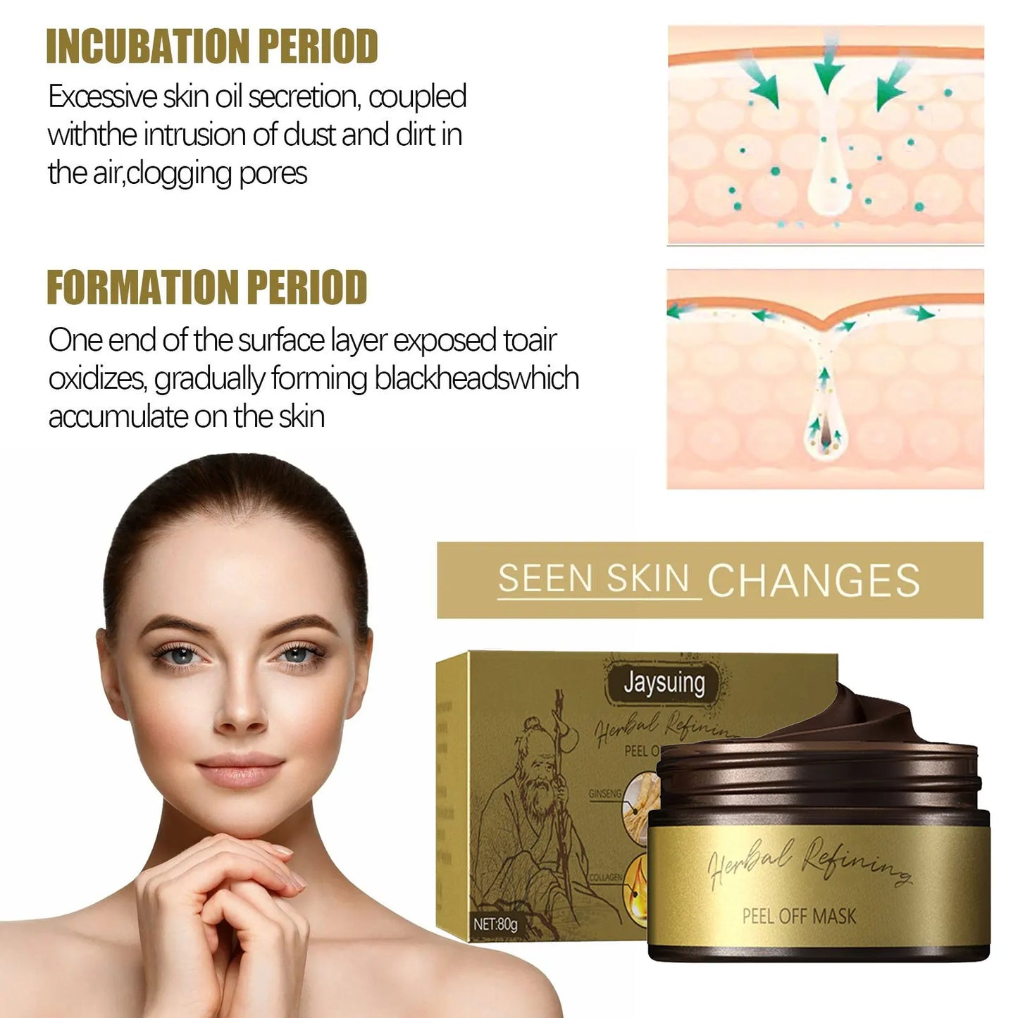 Jaysuing Ginseng Peel-Off Mask – Blackhead Removal 80g