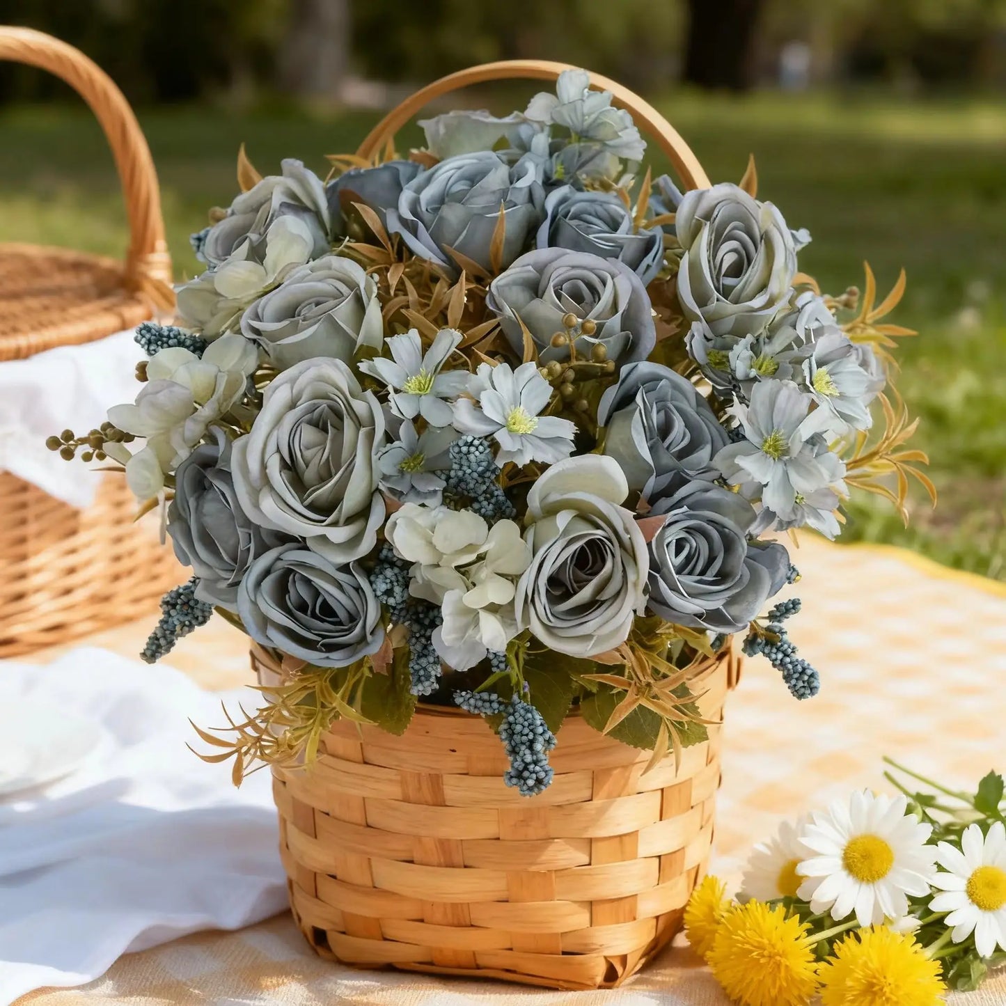 Silk Rose & Peony Artificial Bouquet – Wedding & Home Decor