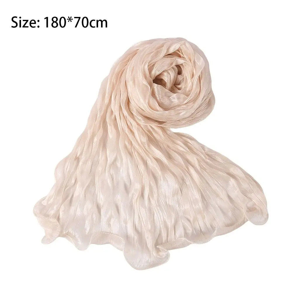Solid Chiffon Scarf – Ruffled Shawl, Hijab & Wrap for Women
