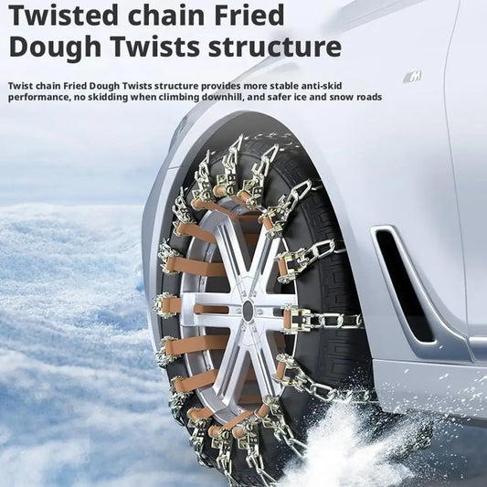 Manganese Steel Snow Chains for Car Truck SUV – 2/4pcs Anti-Skid Snow Tire Chains Oasis Select