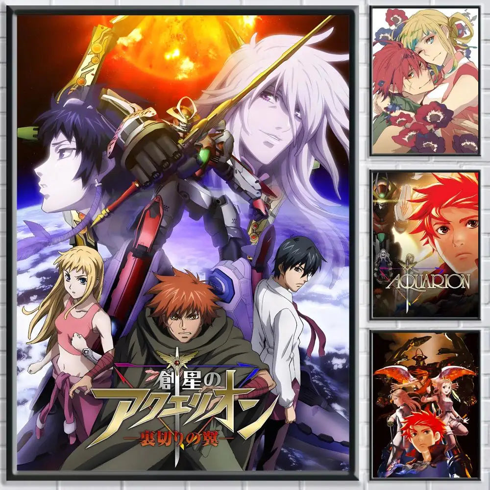 Anime G-Genesis of Aquarion Poster HD Self Adhesive Waterproof Wall Art Ideal for Home Office Dorm Bedroom Great Gift Peaceful Pleasures Health and Wellness