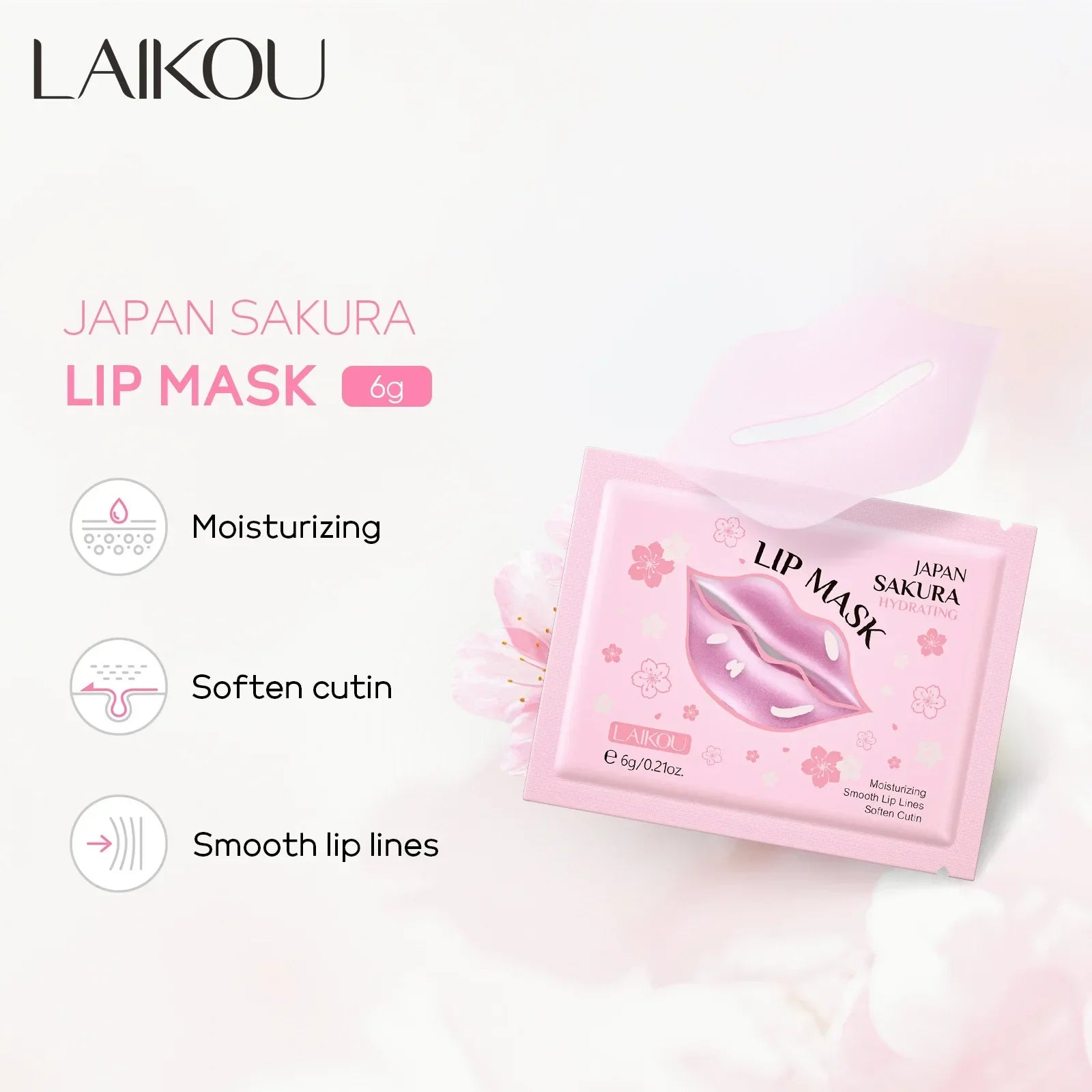 LAIKOU Lip Mask Gel Patches – Moisturizing, Hydrating & Lip Line Repair Peaceful Pleasures Health and Wellness