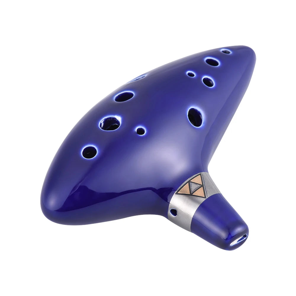 ammoon 12-Hole Ceramic Ocarina Alto C Flute + Music Score