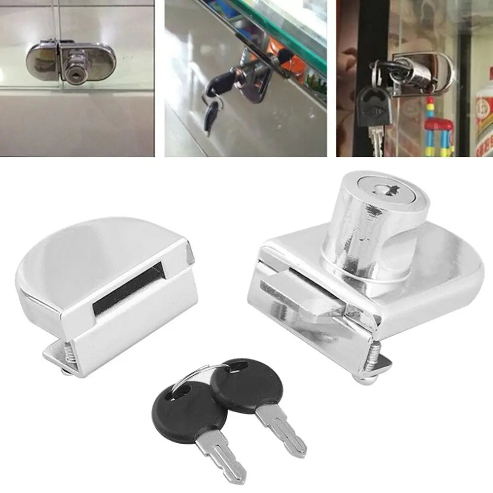 Double Open Glass Cabinet Door Lock – Zinc Alloy Security Lockset