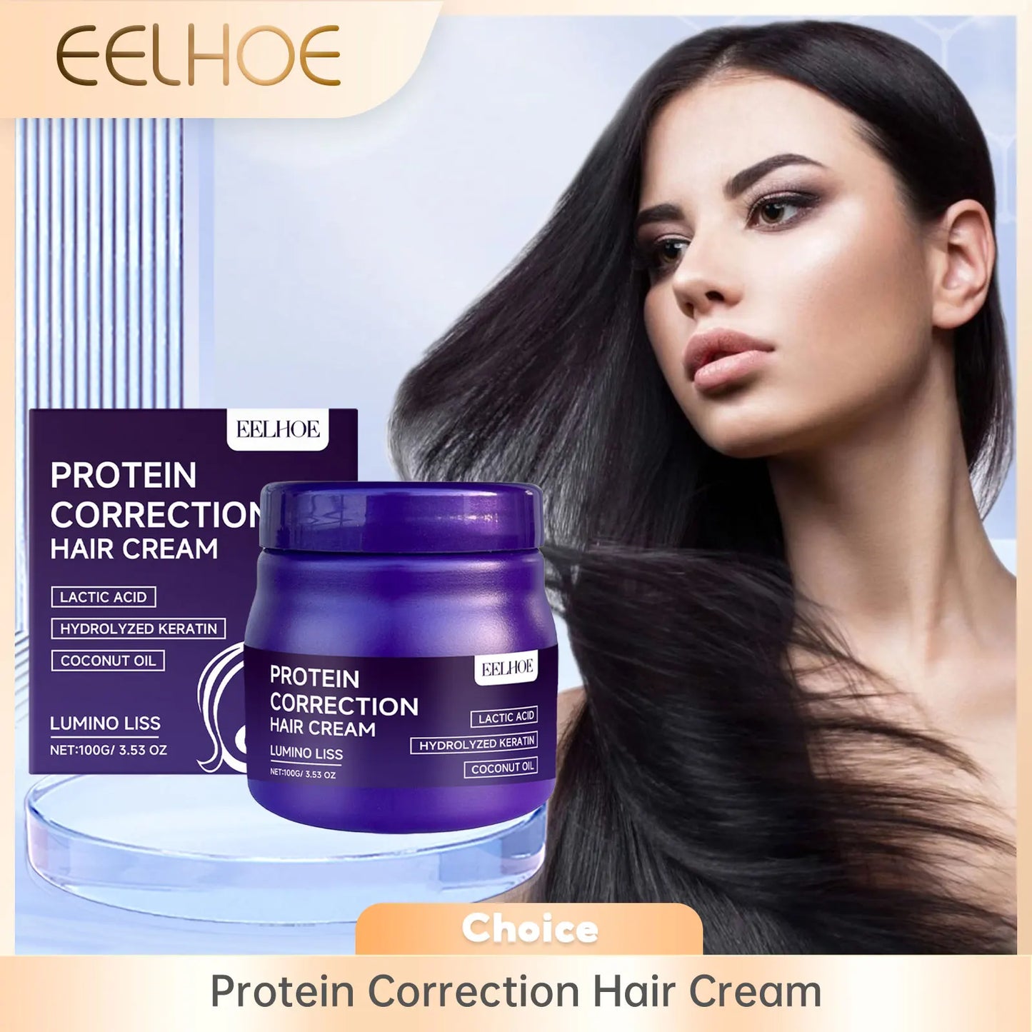EELHOE Protein Hair Cream – Anti-Frizz Straightening Treatment