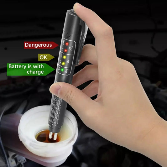 Universal Brake Fluid Tester Accurate Oil Quality Diagnostic Tools LED Indicator Liquid Testing Pen Automotive Brake Oil tester Peaceful Pleasures Health and Wellness Default Title