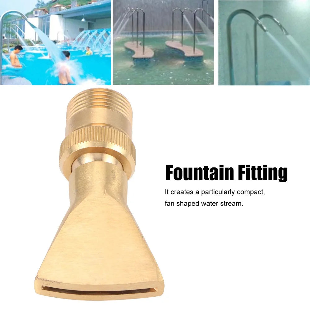 Brass Fan Fountain Nozzle | G1/2 Female to G3/4 Male Thread