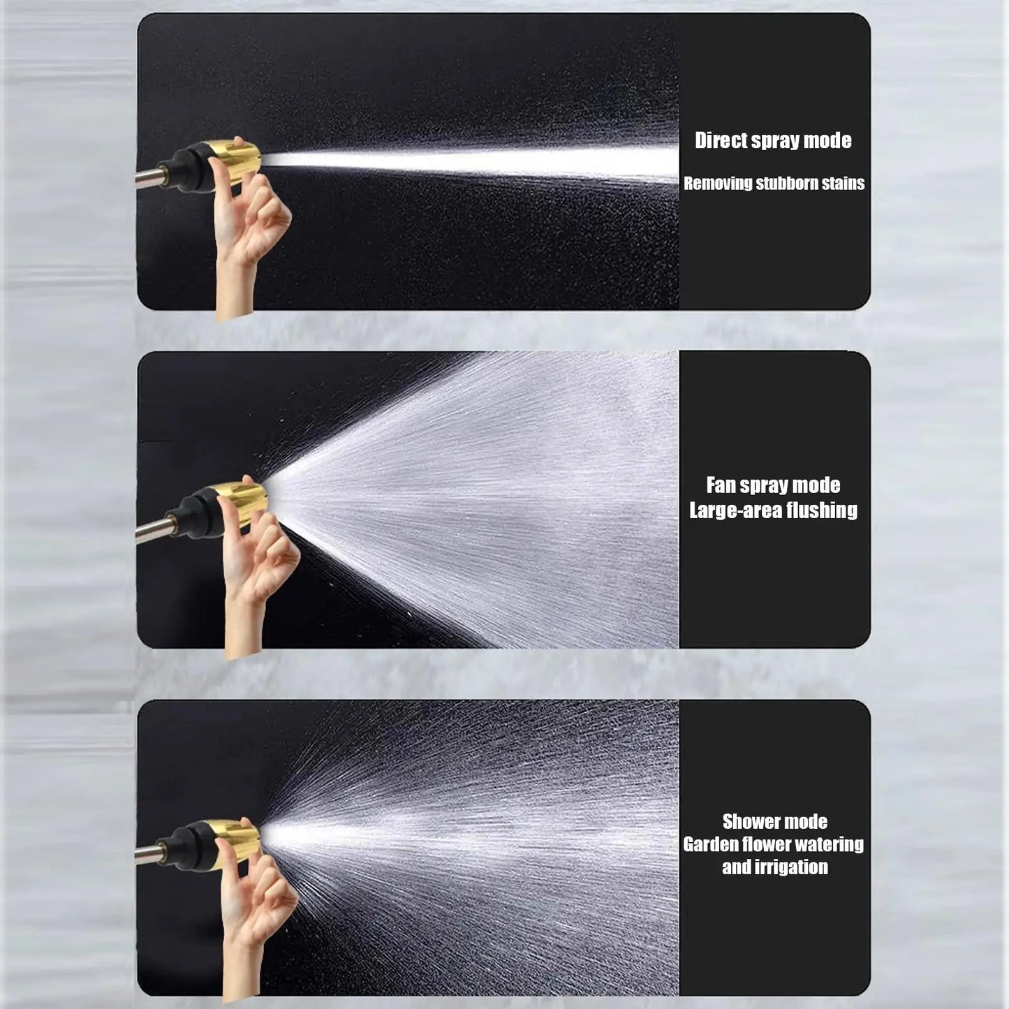 Garden Hose Nozzle Heavy Duty High Pressure Sprayer Adjustable Multi-Pattern Water Gun For Car Washing Plant Watering Outdoor Peaceful Pleasures Health and Wellness