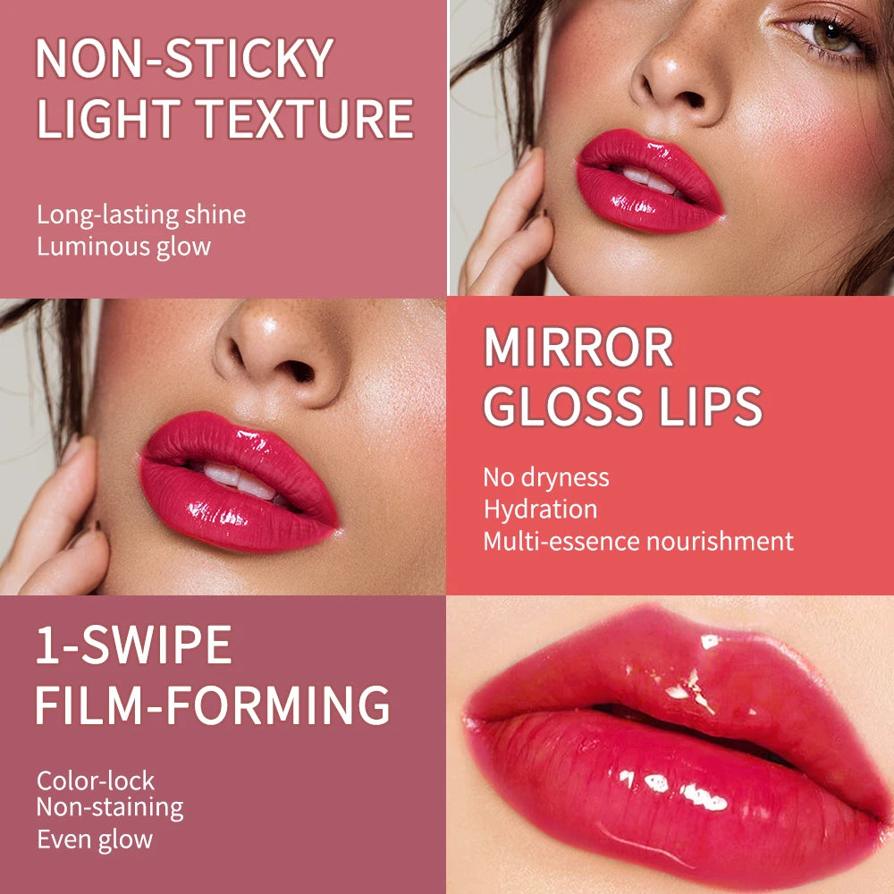 Lakerain Juicy Glow Tint Long-Lasting Mirror Shine Smooth Radiant Lip Tint Deep Moisturizing Brightening Juicy Glow Lipstick Peaceful Pleasures Health and Wellness