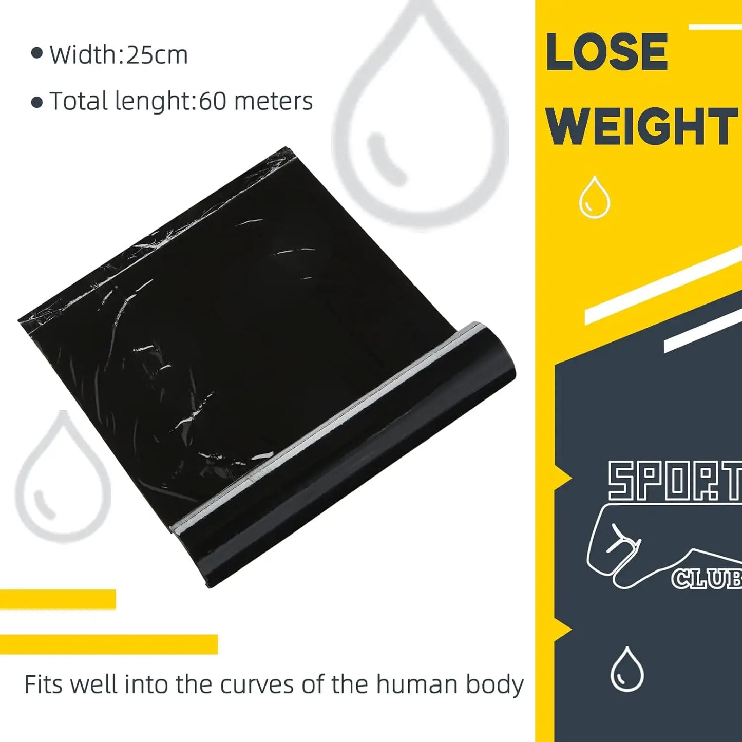 Black Body Wrap Film 60M | Sweat Enhancer Stomach Wrap