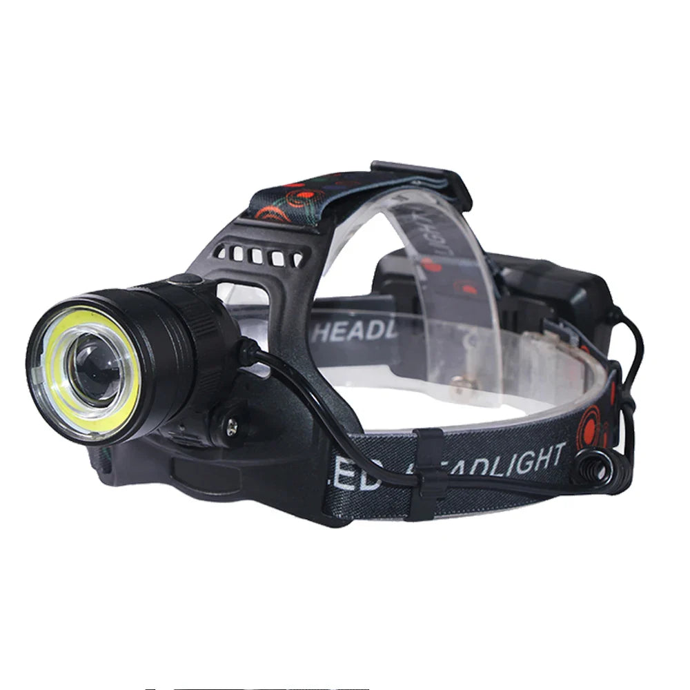 HVIERO T6 COB LED Headlamp – Rechargeable & Waterproof
