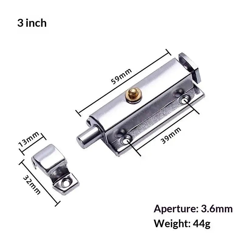 3-Inch Automatic Spring Door Latch | Self-Locking Zinc Alloy