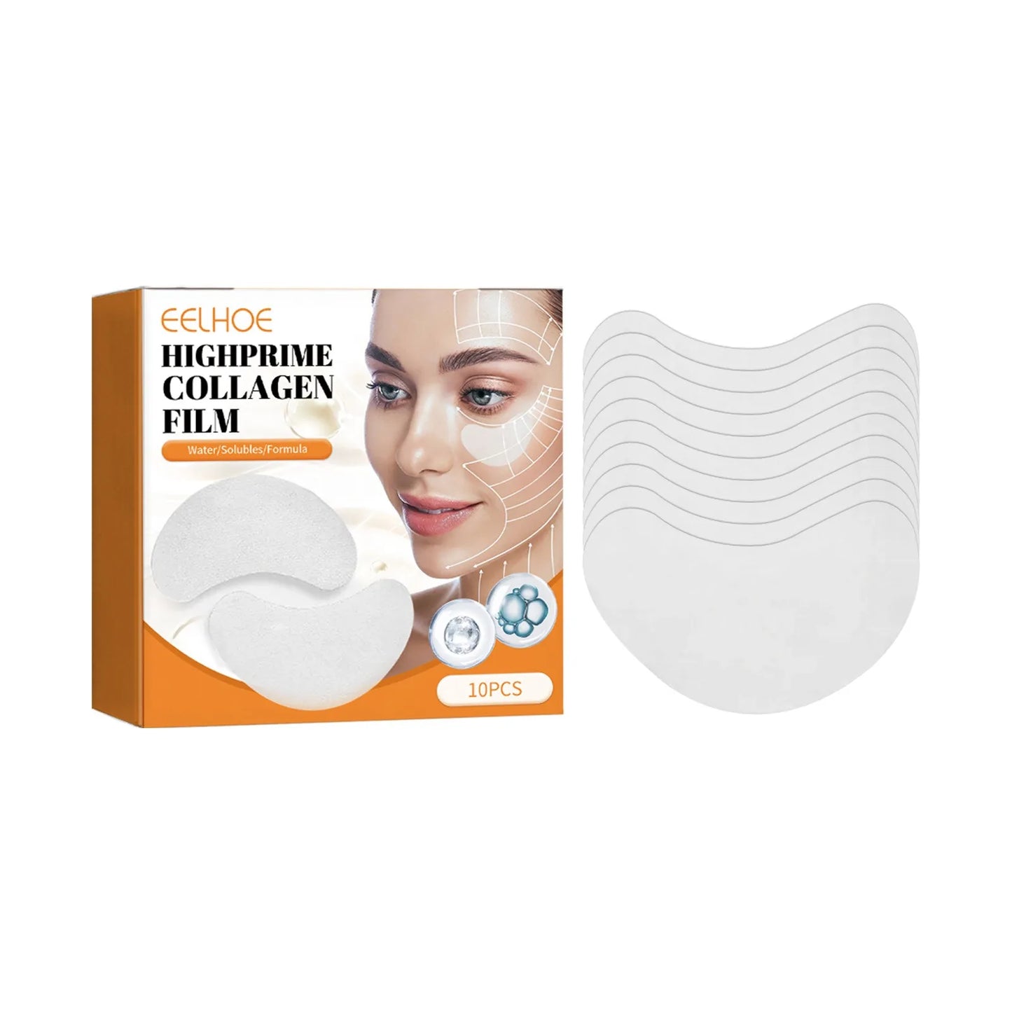 EELHOE Collagen Water Soluble Eye Mask 20/10/2pcs Remove Bags Dark Circles Anti Wrinkle Firming Patches Lifting Skin CarePatch Peaceful Pleasures Health and Wellness 10pcs-Pack
