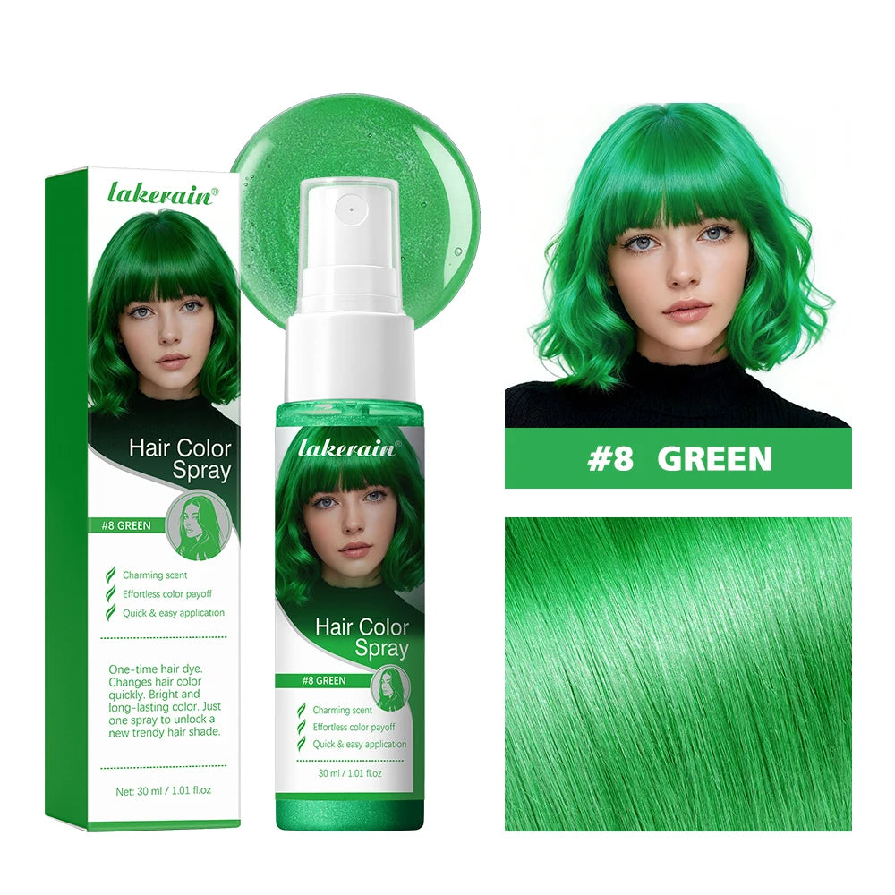Washable Temporary Hair Color Spray One-Time Instant Hair Dye DIY Hair Chalk Multi Color Hair Styling Tool For Party Cosplay Sta Peaceful Pleasures Health and Wellness 8green