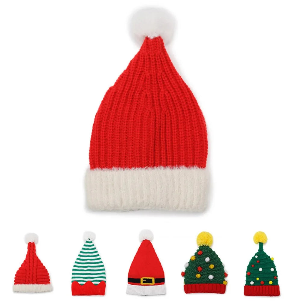 Cute Knitted Santa Hat with Pom Pom - Soft Christmas Beanie for Holiday Parties, Photo Props, Festive & Navidad Noel Xmas Decor Peaceful Pleasures Health and Wellness