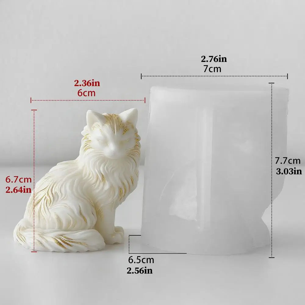 Cat Shape Resin Mold Sitting Concrete Decoration Craft Resin Soap Mold for Home Room Wedding Party Dinner Table Decorations Peaceful Pleasures Health and Wellness B China Mainland