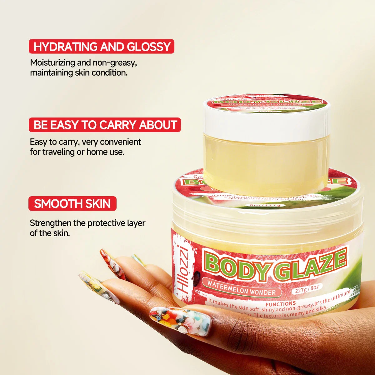Watermelon Body Glaze – Moisturizing Brightening Cream 8oz