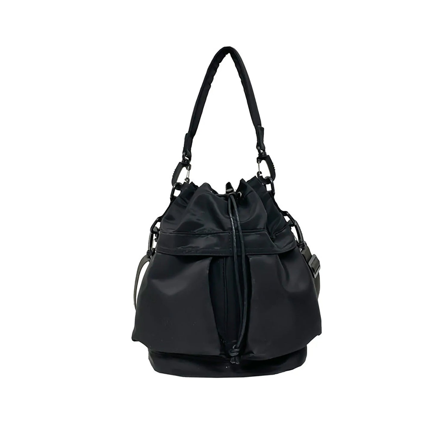 Fashion Women Shoulder Bag Nylon Women Large Capacity Casual Handbag Drawstring Crossbody Bag Tote Bag UNISEX Gifts for Lady Peaceful Pleasures Health and Wellness black