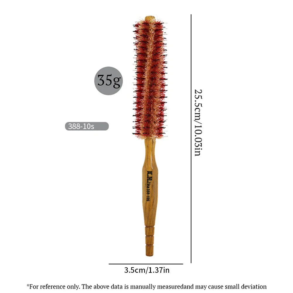 Wooden Round Hair Brush – Anti-Static Boar Bristle Styling Tool