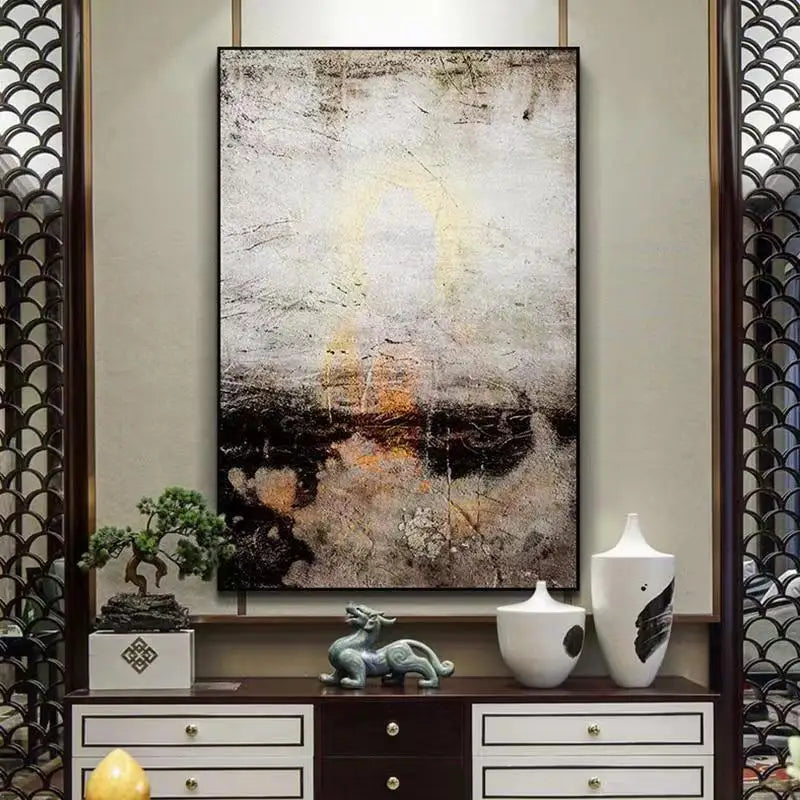 Custom High Quality Abstract Oil Painting Hand Painted Canvas Poster Modern Wall Art Living Room Bedroom Decorative Painting Peaceful Pleasures Health and Wellness No frame 3 50cmx75cm
