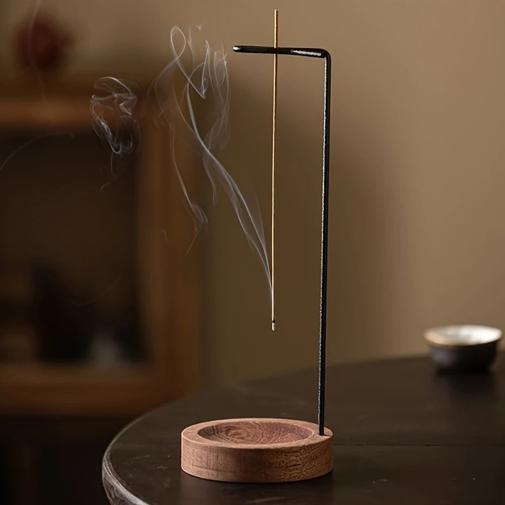 Wooden Upside Down Incense Burner & Stick Holder – Ash Catcher