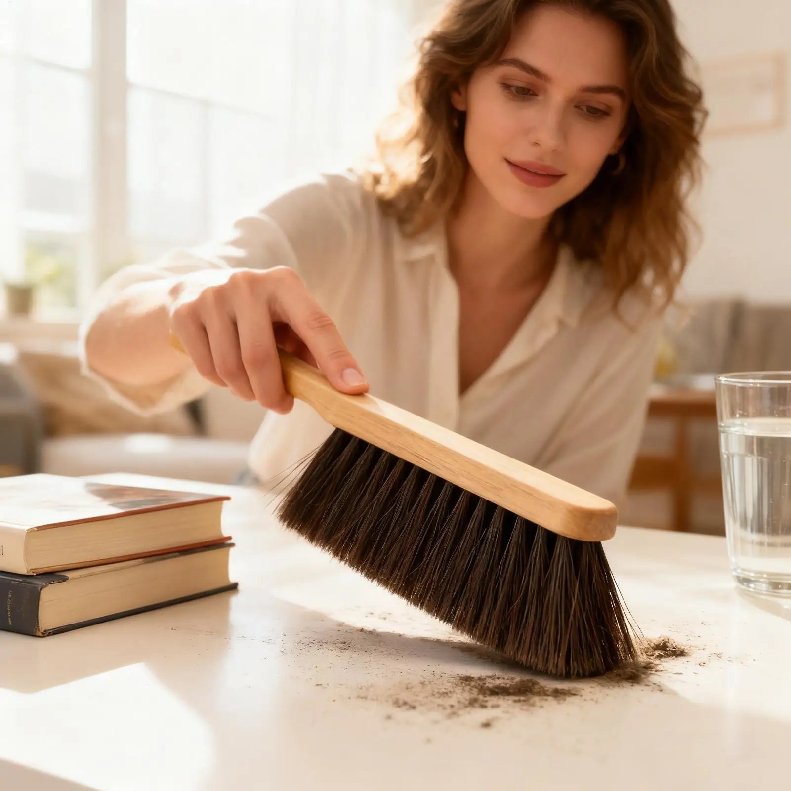 Hand Broom Cleaning Brushes Soft Bristle Housekeeping Duster Soft Bristle Bed Sheets Sweeping Cleaning Brush For Counter Bed Peaceful Pleasures Health and Wellness