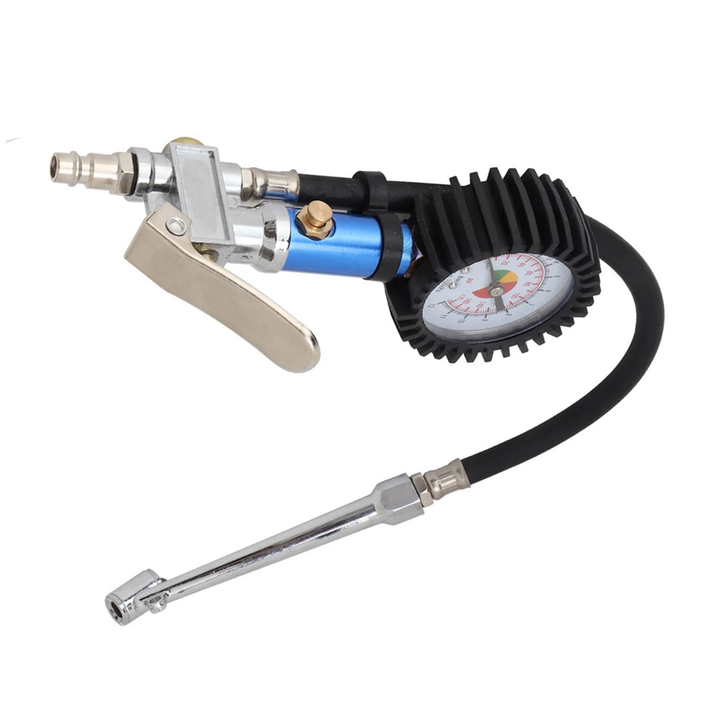 Inflator Gun Tire Gauge Pump 12 Self Clamping Air Pressure Quick