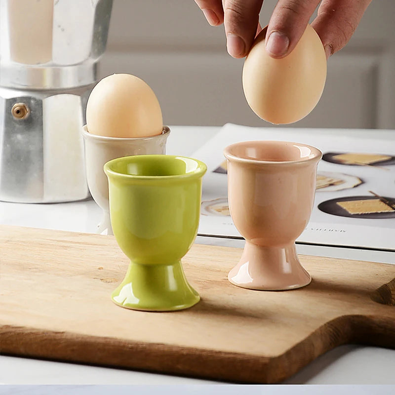 Ceramic Egg Cup Holder Candy Color – Breakfast Serving Cup