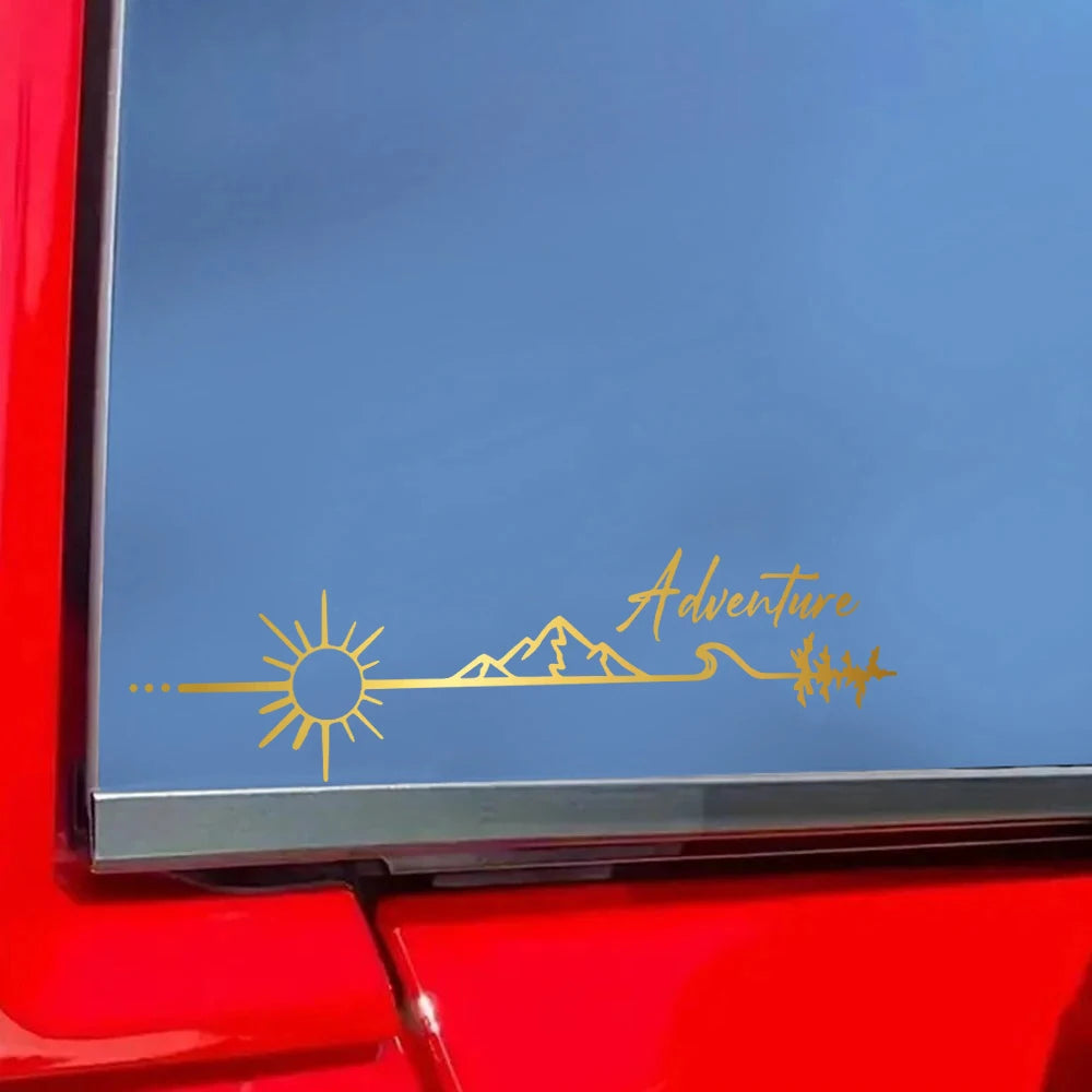 Adventure Mountain Vinyl Car Sticker | Waterproof Camping Decal