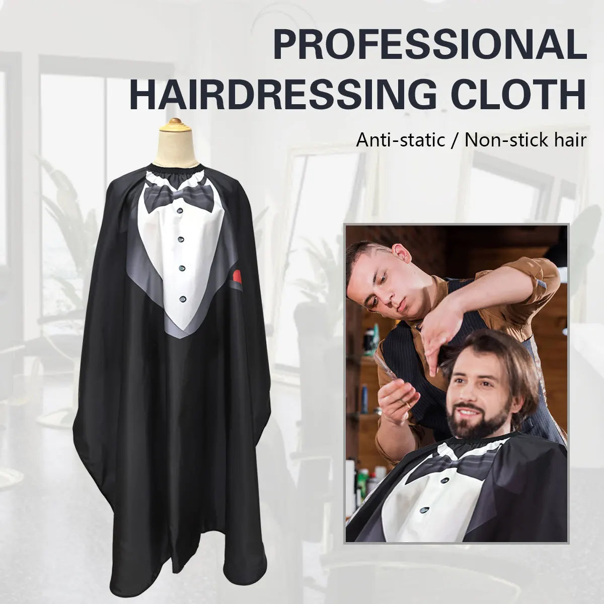 Hairdressing Western-Style Pattern Cutting Hair Cape, Waterproof & Antistatic Salon Barber Cape, Stylist Aprons for Haircut Peaceful Pleasures Health and Wellness