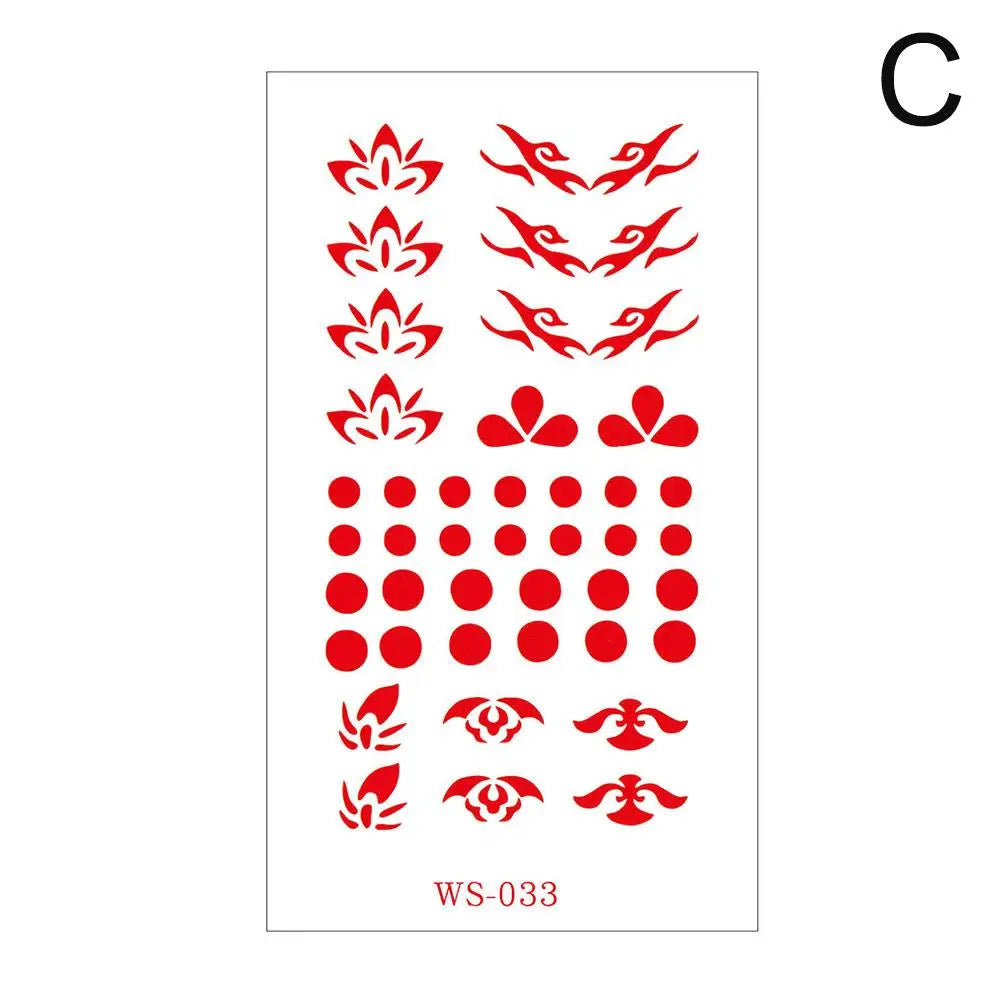 Chinese Ancient Style Forehead Temporary Tattoo Stickers | 15 Designs