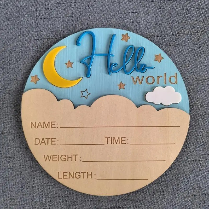 Moon Baby Birth Announcement Sign | Newborn Photo Prop