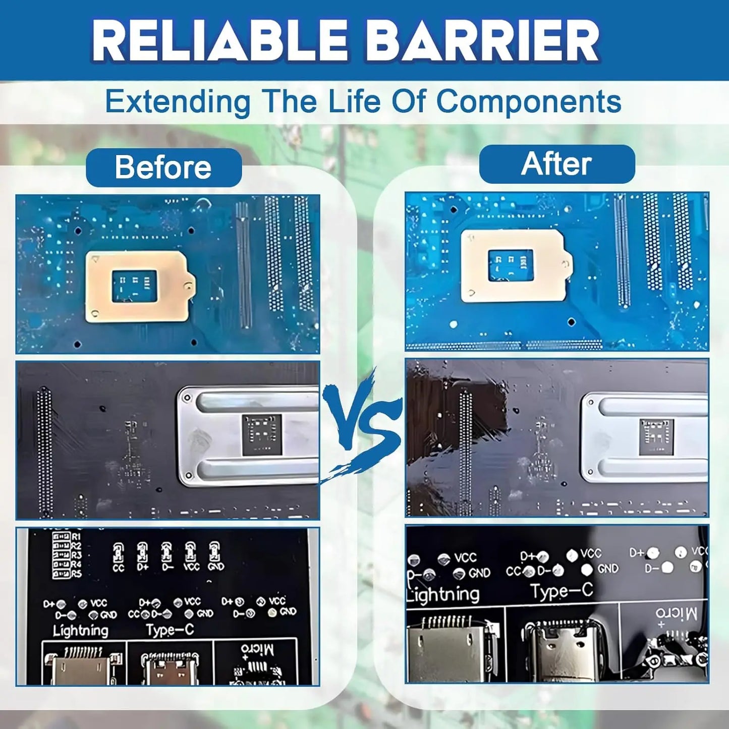 Waterproof PCB Conformal Coating Clear Insulating Varnish Fast Dry Circuit Board Protection Liquid w/ Brush Electronics Peaceful Pleasures Health and Wellness