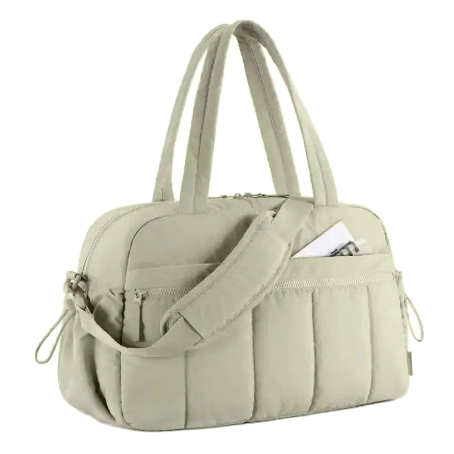 Travel Gym Bag Large Capacity with Separate Compartment Design for Short Trips Sports Outdoor Activities Peaceful Pleasures Health and Wellness Green