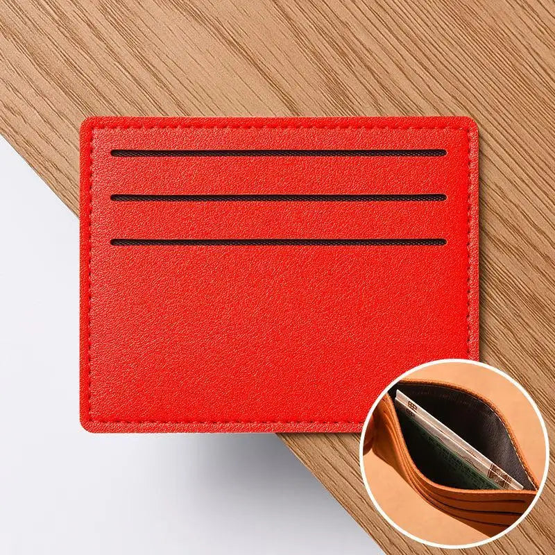 Minimalist Slim PU Card Holder – 6-Slot Pocket Wallet Case